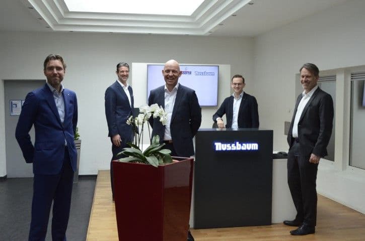 Left to Right: Douwe Groenendijk (CFO, Stertil Group), Frank Scherer, (Managing Director, Nussbaum), Bennie Stapensea (Stertil Group), Phillip Nussbaum, Steffen Nussbaum.
