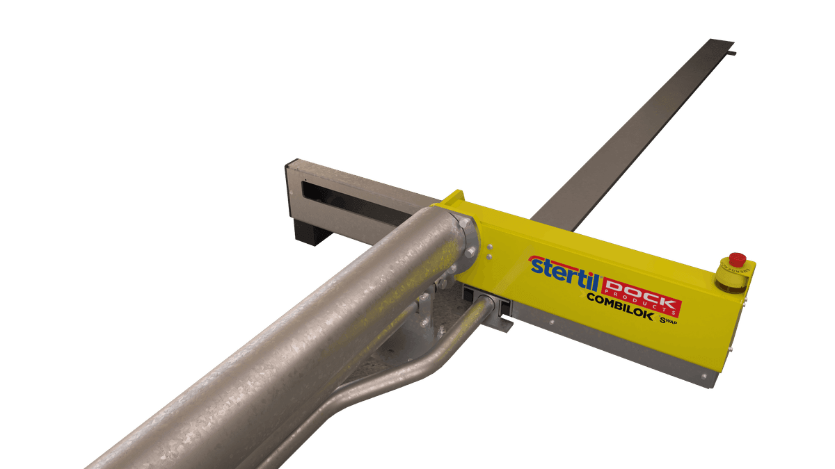 blocking arm of the automatic vehicle restraint system for swap bodies